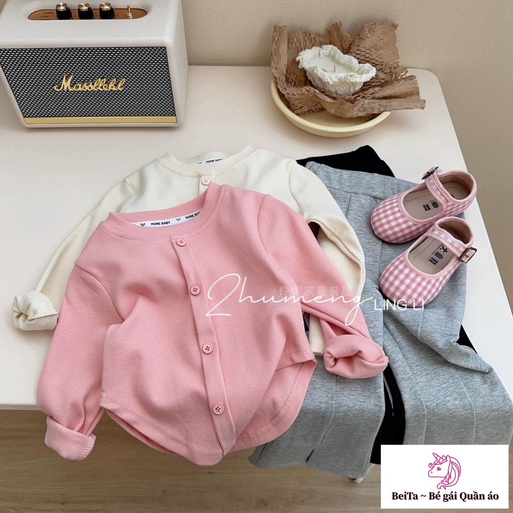 Áo Thun Tay Dài Dáng Chữ a Ôm Sát Màu Kẹo Phong Cách Hàn Quốc Thời Trang Xuân Thu Cho Bé Gái