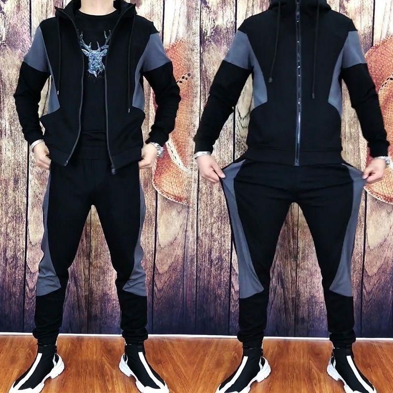 Set Đồ Thể Thao Hai Món Áo Hoodie Tay Dài Thời Trang Mùa Thu Cho Nam