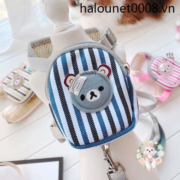 Set Túi denim Đeo Trước Ngực + Túi Tự Thắt Lưng Cho Thú Cưng Chó teddy yorkshire leash