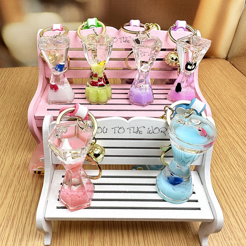 Móc Khóa Đồng Hồ Cát Hình Búp Bê Đại Dương Sáng Tạo