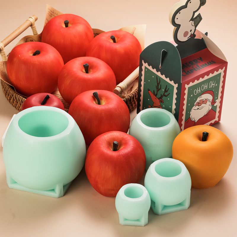 ☀☎☞Khuôn Làm Bánh Bằng silicone Hình Quả Táo Ba Chiều Giáng Sinh☀10.20