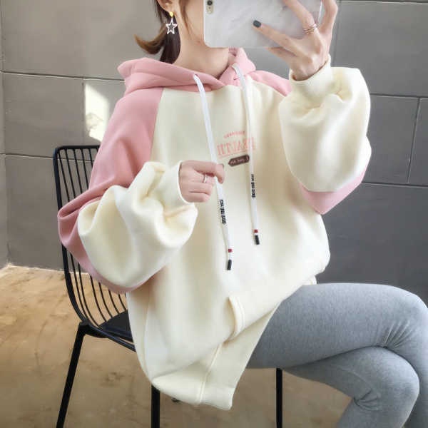 Áo Hoodie Dáng Rộng Thời Trang Thu Đông Phong Cách Hàn Quốc Cho Nữ