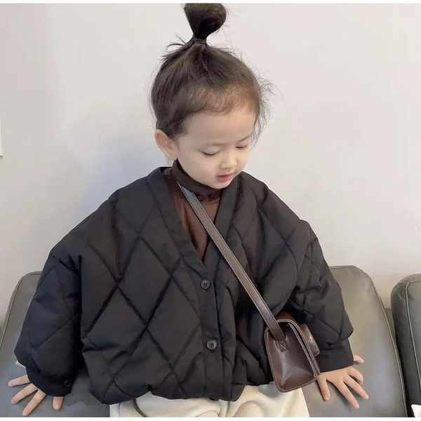 Áo khoác trẻ em nam nữ mùa thu đông mới nhất dày hơn áo bông Hàn Quốc thời trang trẻ em mạng lưới màu đỏ tây