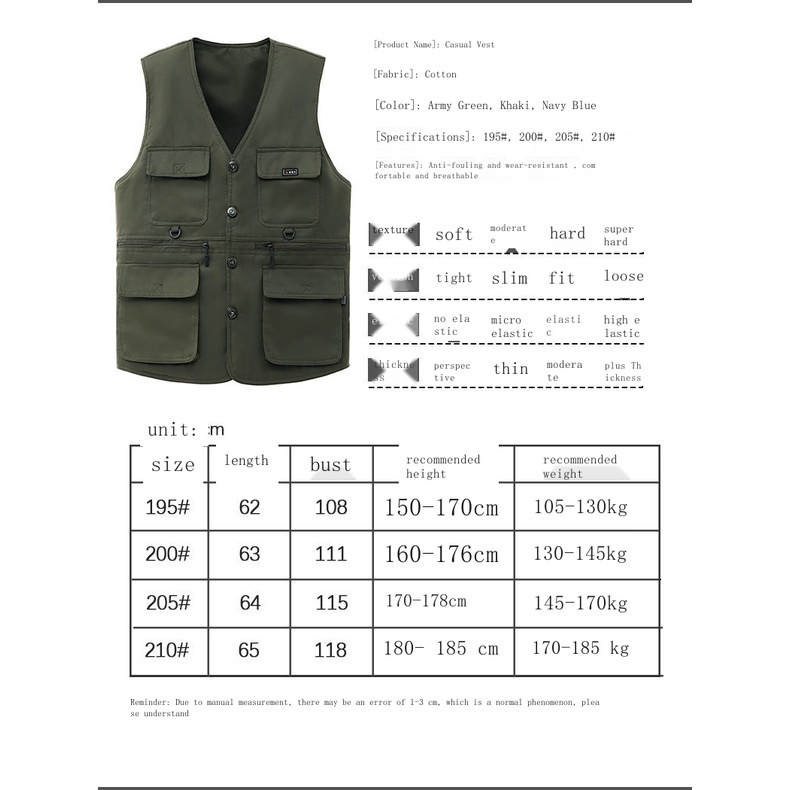 Áo Khoác Câu Cá Cộc Tay Nhiều Túi size Lớn Cho Đàn Ông Trung Niên