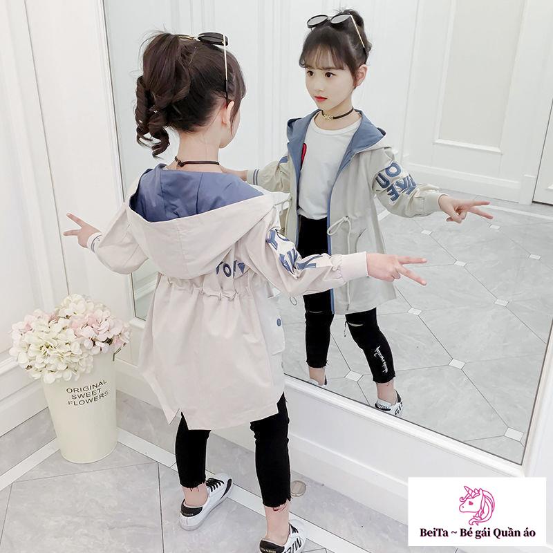 Áo Khoác Gió Phong Cách Hàn Quốc Thời Trang Xuân Thu Cho Bé Gái