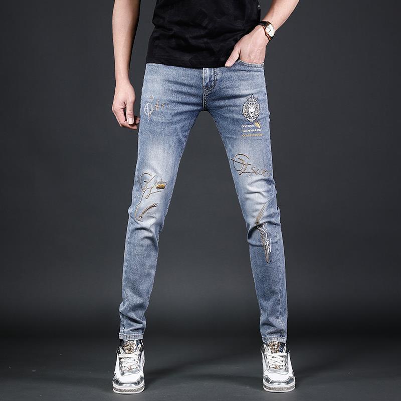 Quần jeans Dài Thêu Họa Tiết Phong Cách Hàn Quốc Thời Trang Mùa Thu Mới Cho Nam