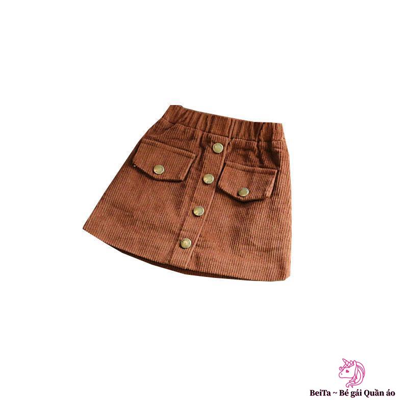 Chân Váy Nhung Dáng Chữ a Phong Cách Phương Tây Thời Trang Xuân Thu Mới Cho Bé Gái