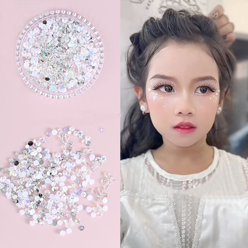 Miếng Dán Mặt Trẻ Em Hình Bướm Đính Đá Lấp Lánh Siêu Thơ Mộng