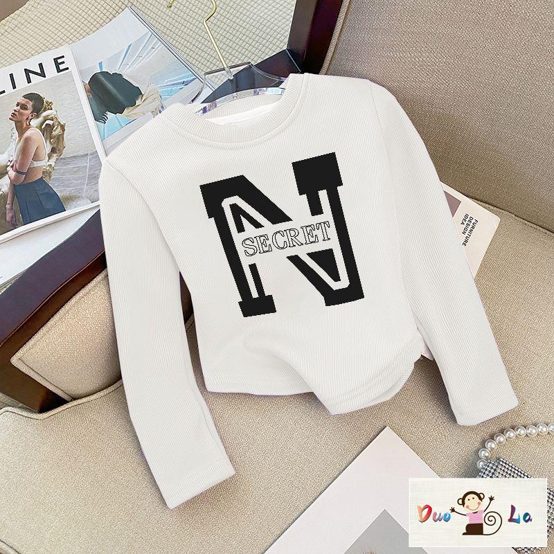 Áo Nỉ Dài Tay Thời Trang Xuân Thu Phong Cách Mới Cho Bé Gái