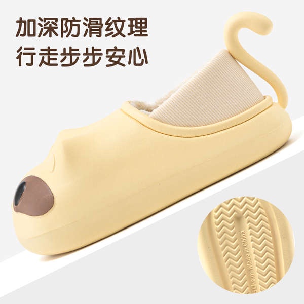Dép cotton Lót Lông Cừu Gót Lông Cừu Chống Trượt Không Thấm Nước Phong Cách Mới 2023