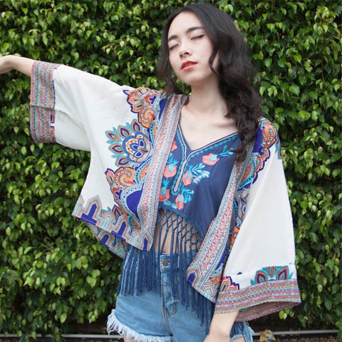 Áo Khoác cardigan chiffon Dáng Dài Chống Nắng Thêu Họa Tiết Thổ Cẩm 11 / 7 Cho Nữ