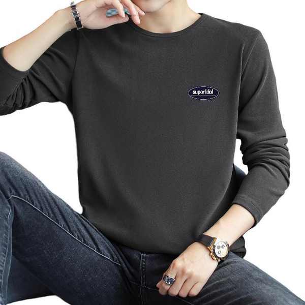 Áo sweater nỉ áo sweater nam Áo phông dài tay cổ tròn áo mặc trong nhung Đức phối bên trong thương hiệu thời trang nam áo khoác nỉ thu đông đen trắng lót nhung mùa thu