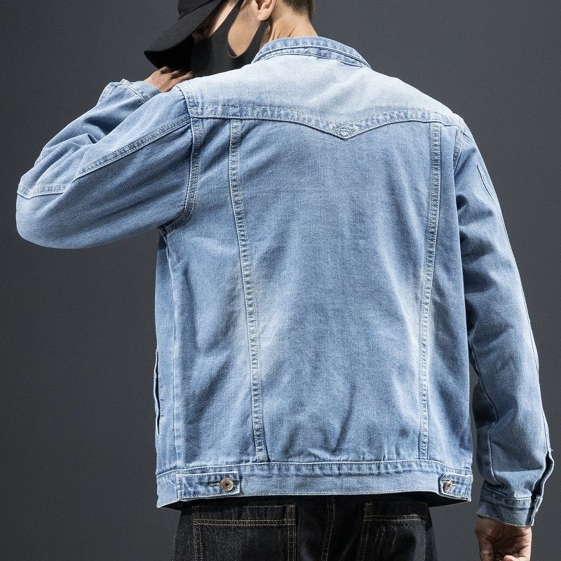 S-4XL Áo khoác bò áo thời trang phong cách Hàn Quốc mẫu mới năm 2023 cho nam áo khoác công sở thường ngày lót nhung