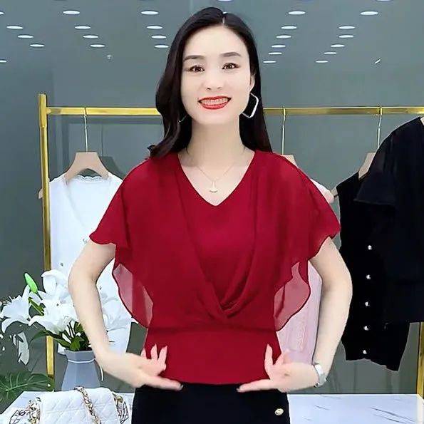 Áo chiffon Tay Cánh Dơi Lưng Cao thời trang Mùa Hè 2022 cho nữ