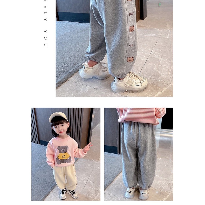 Quần Dài Dáng Rộng Phong Cách Thời Trang Xuân Thu Dành Cho Bé Gái