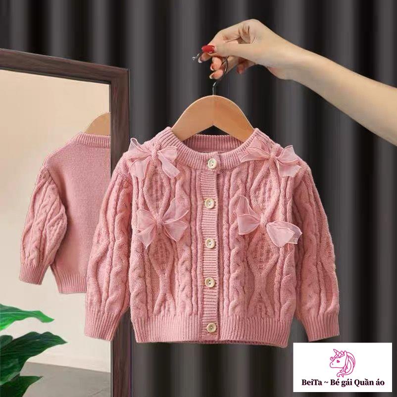 Áo Khoác Len cardigan Phong Cách Thời Trang Xuân Thu Cho Bé Gái