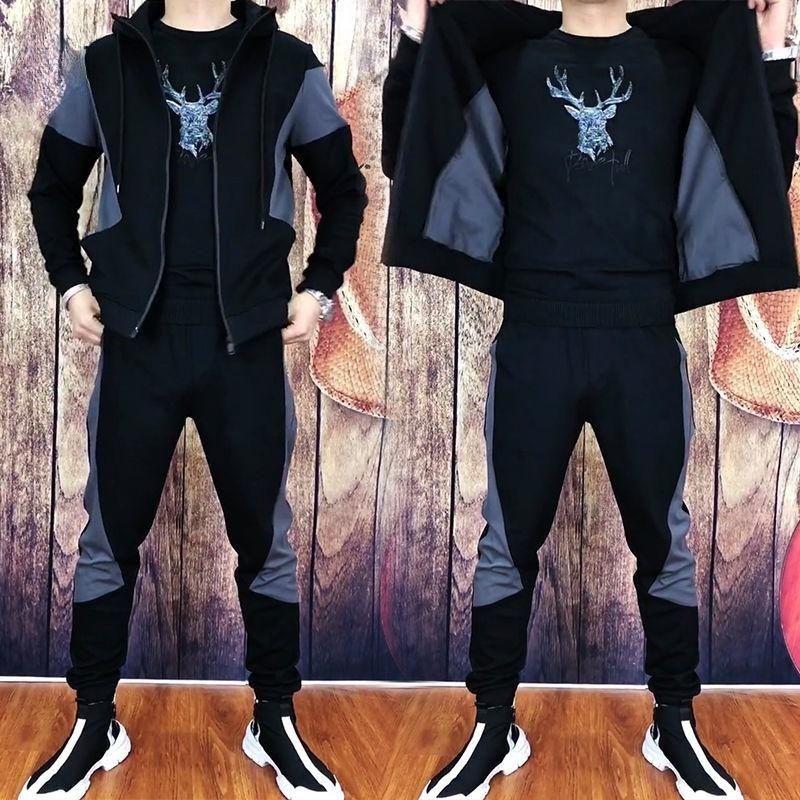 Set Đồ Thể Thao Hai Món Áo Hoodie Tay Dài Thời Trang Mùa Thu Cho Nam
