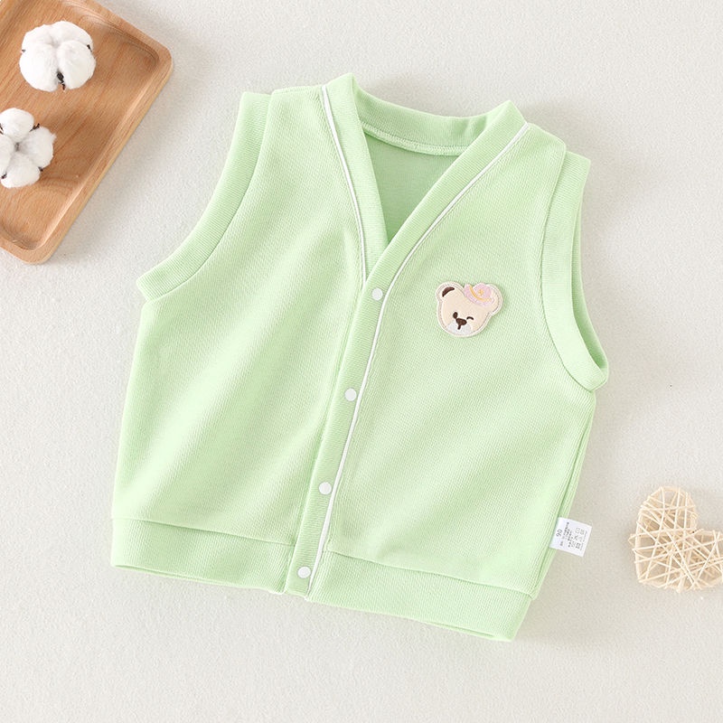 Áo Len Không Tay Dáng Rộng Thiết Kế Mới Thời Trang Mùa Xuân Thu Dành Cho Bé Trai Và Bé Gái