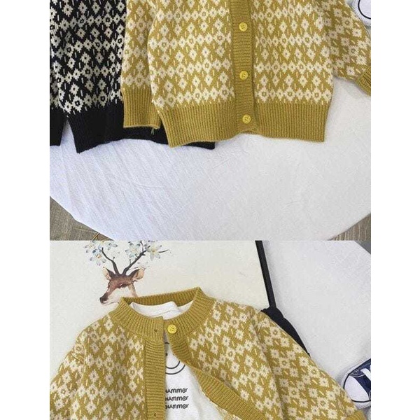 Áo Khoác Cardigan Dệt Kim Tay Dài Thời Trang Xuân Thu Cho Bé Trai