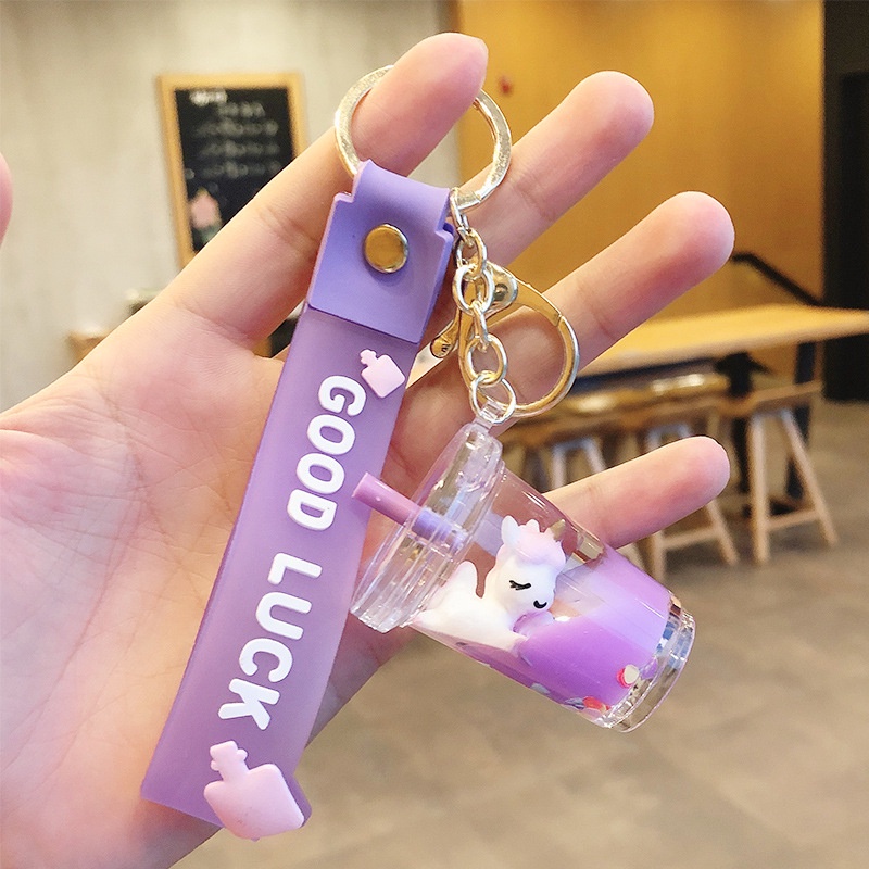 Móc Khóa Hình Ly Trà Sữa Kỳ Lân Dễ Thương Sáng Tạo