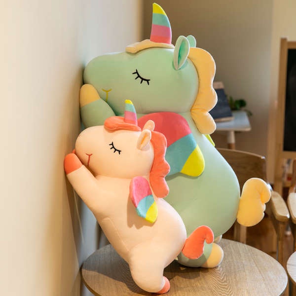 Gấu bông gấu bông to Màu xanh lá cây ngựa búp bê kỳ lân búp bê vải dễ thương búp bê bé trên giường đồ chơi bằng bông gối ôm phòng ngủ bé gái