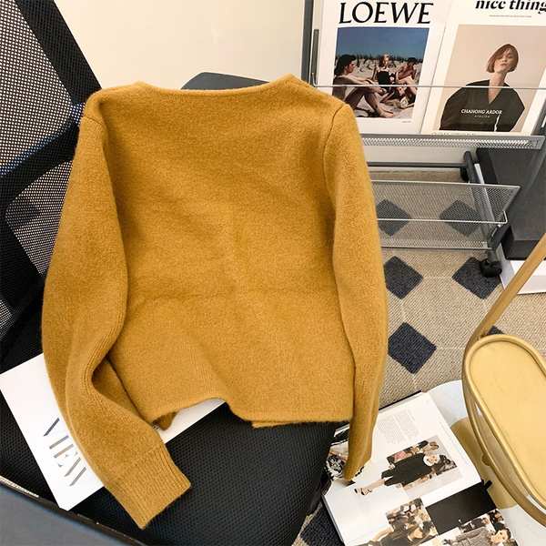 Mới Áo Khoác cardigan Dệt Kim Dáng Ngắn Cài Nút Kiểu Trung Hoa Thời Trang Thu Đông Cho Nữ