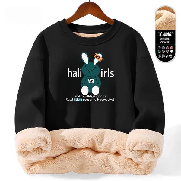 Áo sweater len áo sweater nam Áo hoodie cổ tròn nam nữ mẫu mới thu đông dày lông cừu thương hiệu sành điệu áo cặp đôi rộng rãi giữ ấm áo khoác áo mặc trong