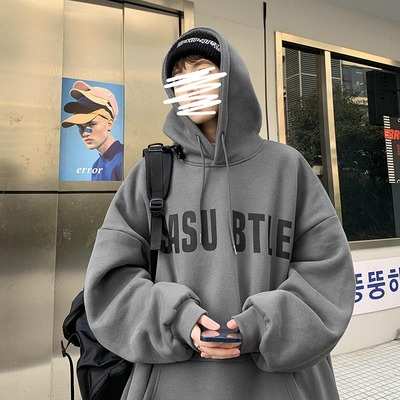 Áo sweater len áo sweater nam Áo hoodie liền mũ bom tấn mẫu nam oversize thương hiệu thời trang Mỹ Pishuai 2023 mẫu mới thu đông lót nhung dày dặn
