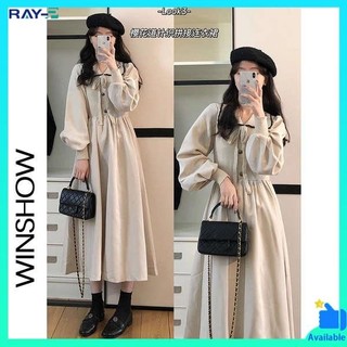 Váy babydoll dáng dài váy babydoll váy babydoll tay phồng váy babydoll bigsize set váy babydoll Cổ búp bê nhẹ nhàng thêu dệt kim váy chắp vá nữ xuân thu 2023 mới cạp cao thon dài tay