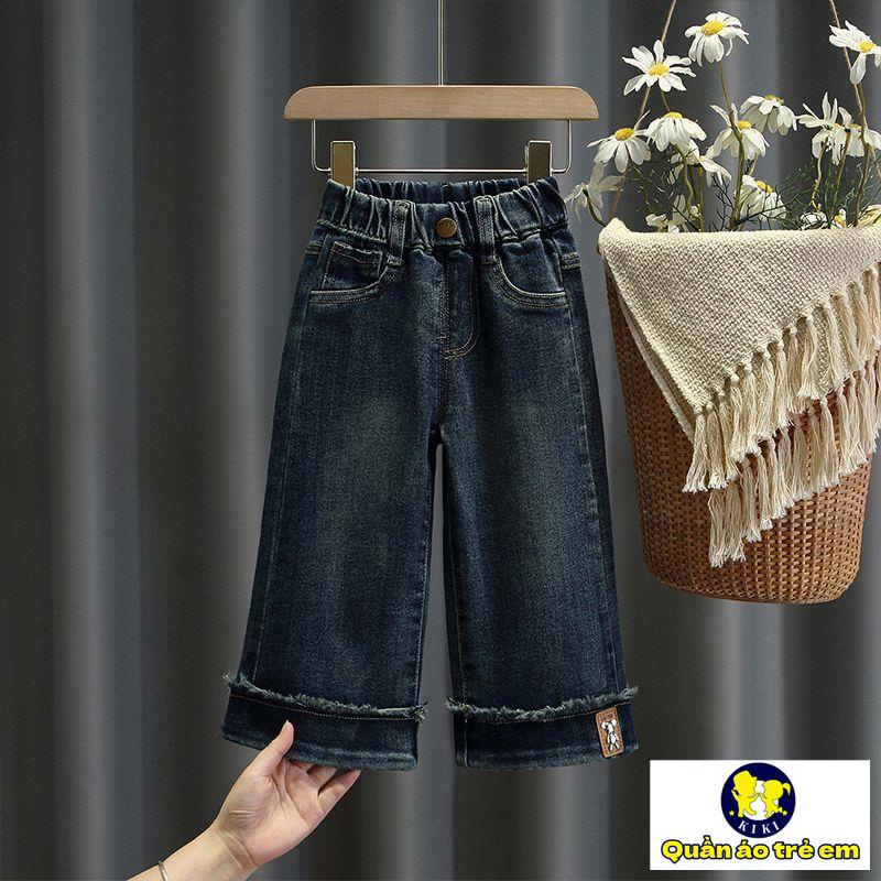 Quần jeans Ống Rộng Phong Cách Mới Cho Bé Gái