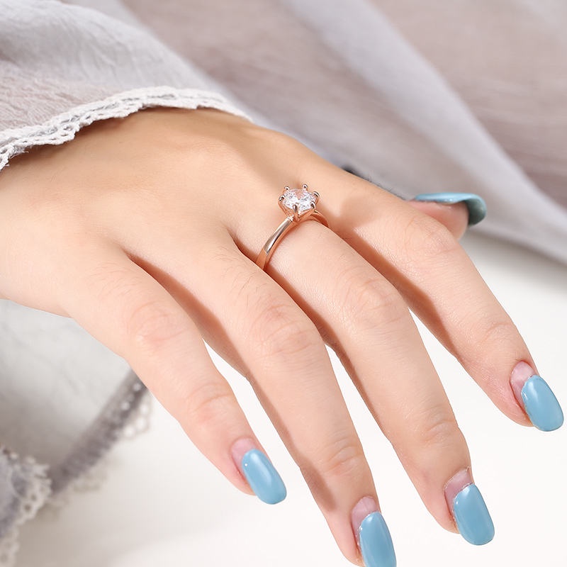 Nhẫn Mạ Bạc 925 Hình Móng Vuốt Đính Đá Phong Cách Nhật Hàn