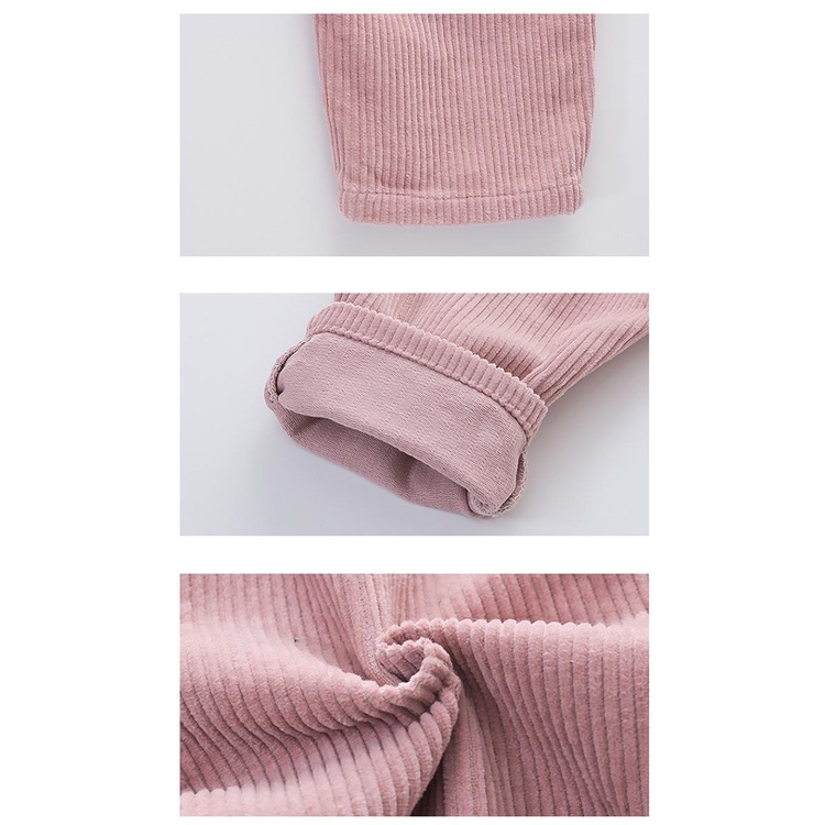 Quần Dài Vải Nhung Họa Tiết Thỏ Hoạt Hình Phong Cách Hàn Quốc Thời Trang Xuân Thu Cho Bé Gái