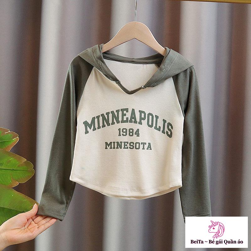 Áo sweatshirt Có Mũ Trùm Tay Dài Thời Trang Xuân Thu Phong Cách Mới Cho Bé Gái