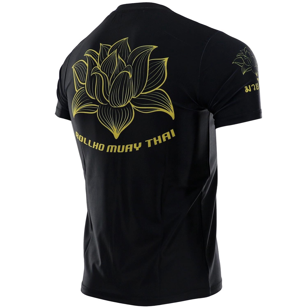 [ufc Muay thai boxing] Áo Thun Thể Thao Tay Ngắn Hình Hoa Sen mma fighting ufc Tập Luyện Đấm Bốc