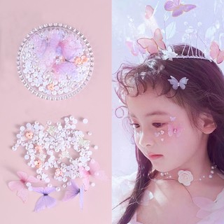Miếng Dán Mặt Trẻ Em Hình Bướm Đính Đá Lấp Lánh Siêu Thơ Mộng