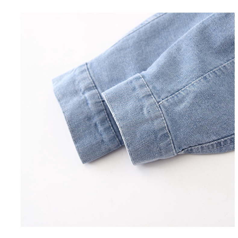 Áo Sơ Mi denim Tay Dài Phong Cách Thời Trang Xuân Thu Mới Cho Bé Trai