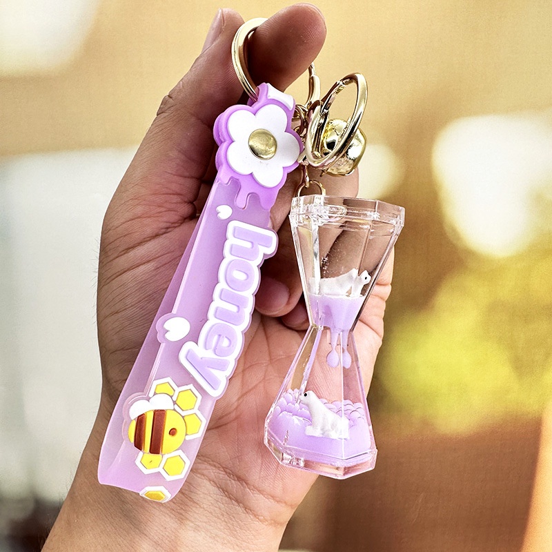 Móc Khóa Đồng Hồ Cát Hình Búp Bê Đại Dương Sáng Tạo