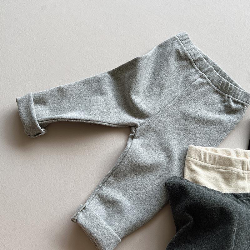 Quần Legging Siêu Mềm Co Giãn Màu Trơn Phong Cách Hàn Quốc Cho Bé