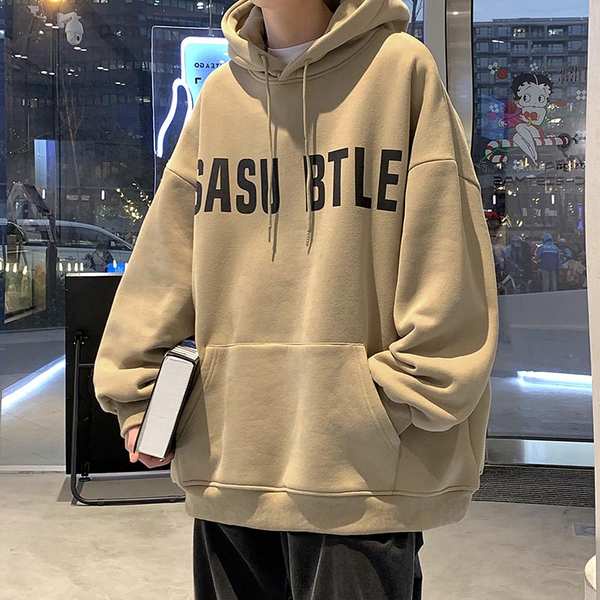 Áo sweater len áo sweater nam Áo hoodie liền mũ bom tấn mẫu nam oversize thương hiệu thời trang Mỹ Pishuai 2023 mẫu mới thu đông lót nhung dày dặn