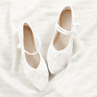 Beef Giày Búp Bê Đế Xuồng Thêu Họa Tiết Thổ Cẩm Dễ Phối Đồ Thời Trang Cho Nữ