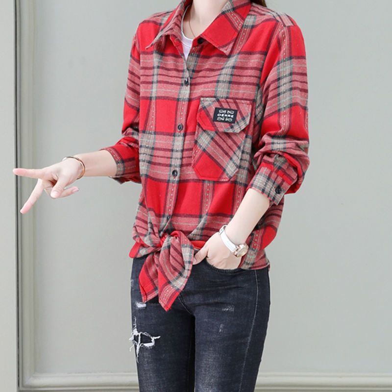 Áo Sơ Mi Dáng Rộng Họa Tiết Kẻ Sọc Thời Trang Xuân Thu Mới 2023