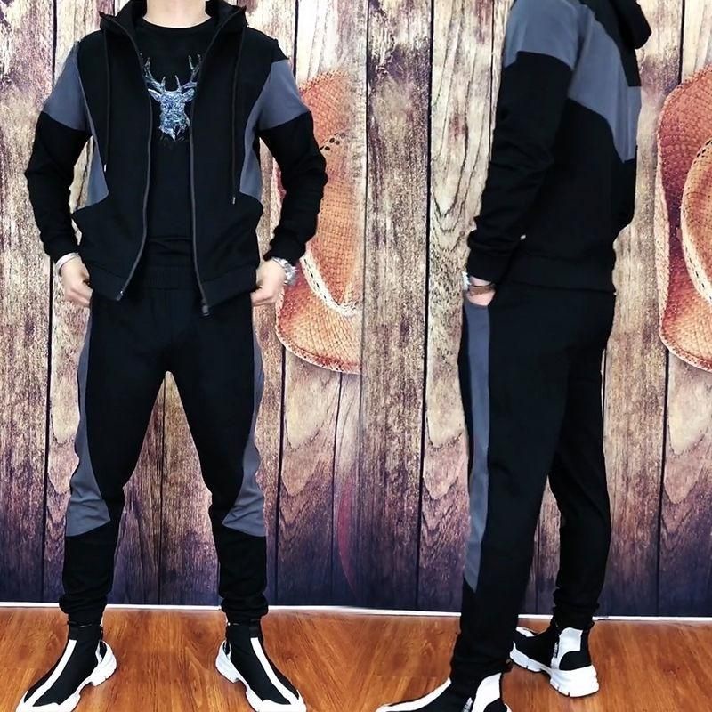 Set Đồ Thể Thao Hai Món Áo Hoodie Tay Dài Thời Trang Mùa Thu Cho Nam