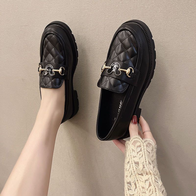 Giày Lười Da Đính Nơ Phong Cách Hàn Quốc Cho Nữ