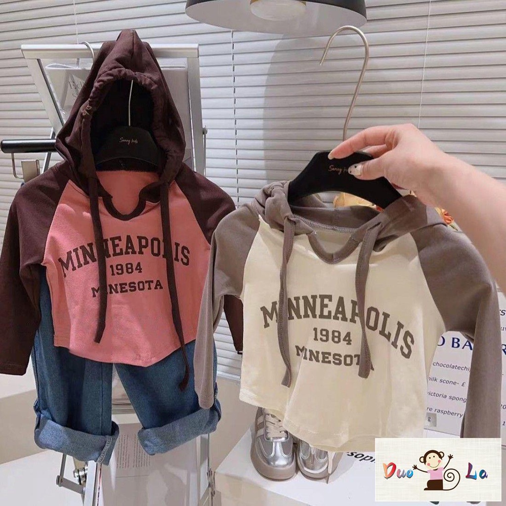 Áo Hoodie cotton Tay Dài In Chữ Phong Cách Công Chúa Thời Trang Mùa Thu Dành Cho Bé Gái