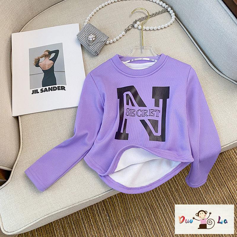 Áo Nỉ Dài Tay Thời Trang Xuân Thu Phong Cách Mới Cho Bé Gái