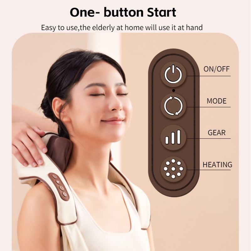 Jinkairui Máy massage Cổ Vai Giảm Đau Cơ Bắp Thế Hệ Thứ Ba