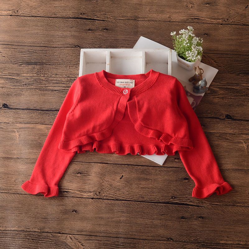 Áo Khoác cardigan Dệt Kim Vải cotton Mỏng Thời Trang Xuân Thu Cho Bé Gái❤10.30