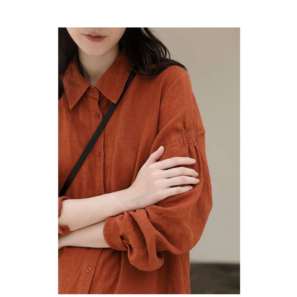 Hàng Mới Về Mới Đầm cotton Lanh Tay Dài Dáng Rộng Phong Cách Pháp Cổ Điển Thời Trang Xuân Thu 2023