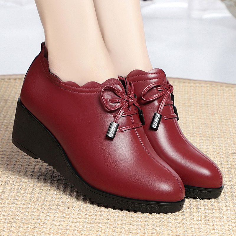 Giày Búp Bê Da Đế Xuồng Mềm Thời Trang Cho Phụ Nữ Trung Niên