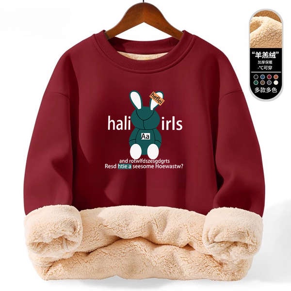 Áo sweater len áo sweater nam Áo hoodie cổ tròn nam nữ mẫu mới thu đông dày lông cừu thương hiệu sành điệu áo cặp đôi rộng rãi giữ ấm áo khoác áo mặc trong